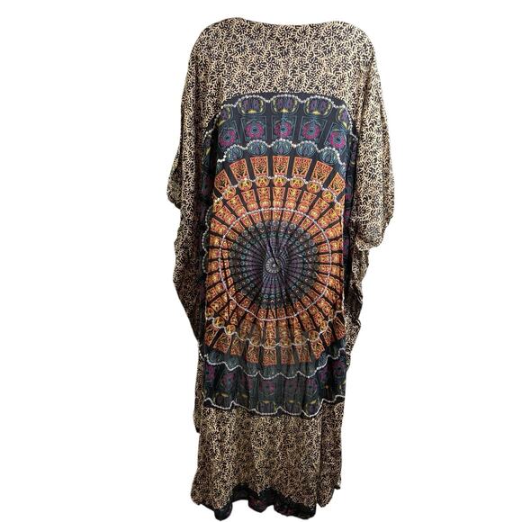 Style Park 1 Bali Women's Handmade‎ Boho Kaftan Dress One Size Flowy Hippie Chic - Picture 2 of 11